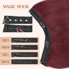 Halo Hair Extensions Real Human Hair, S-noilite Halo Extensions for Women 16inch Wine Red Halo Hair Invisible Wire Extensions with Adjustable Fish Line