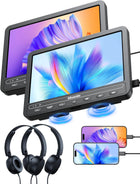 10.5 Inch Portable Car DVD Players with HDMI Input, 5 Hours Battery, Dual Car DVD Players Support USB/TF Card, Last Memory