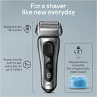 Braun Series 8 Electric Shaver for Men with Precision Long Hair Trimmer, Wet and Dry Electric Razor with 5in1 SmartCare Center and Travel Case, 8567cc Galvano Silver