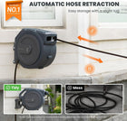 Giraffe Tools AW30 Garden Hose Reel, Any-Length Lock, 1/2 in x 100 FT | Retractable Garden Hose Reel With Any-Length Lock, 1/2 in x 100 FT, Auto Rewind, 180° Swivel and 9-Pattern Nozzle