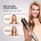 Shark FlexFusion Luxury Air & Ceramic Styling Hair Dryer System with Wet or Dry Fusion Brush, Auto-Wrap Curlers, and FrizzFighter Finishing Tool, Metallic Mist, HD641
