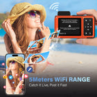 Maxmango V08 Pro 49FT Underwater Camera-8K 90MP WiFi Touchscreen Waterproof Digital Camera,2.8\'\' Dual-Screen Rugged Dustproof Shockproof Compact Point and Shoot Camera for Snorkeling-64GB &1800mAh