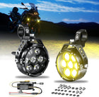 Kewig - 90W Motorcycle Additional LED Light Amber/Yellow White Auxiliary Headlights Two Tone Fog Lights with Wiring Harness Off Road Work Light Compatible with