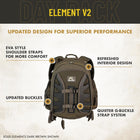 Insights Hunting by frogg toggs- The V2 Element, Heavy Duty 1,831 Cubic Inch Hiking Fishing Camping Hunting Backpack, MO Bottomland