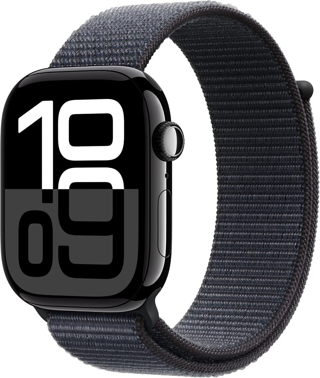Apple Watch Series 10 [GPS 46mm] Smartwatch with Jet Black Aluminium Case with Ink Sport Loop. Fitness Tracker, ECG App, Always-On Retina Display, Water-Resistant