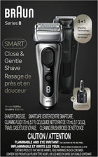 Braun Electric Razor for Men Series 8 8567cc Foil Shaver with Precision Beard Trimmer, SmartCare Center, Silver, 1 item