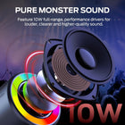 Monster S270 Bluetooth Speaker, Mini Portable Speaker with 360° Surround Sound, Bluetooth 6.0, Colorful Lights, TWS Paring, IPX6 Waterproof Wireless Speaker for Indoor Activities, Cycling, and Hiking