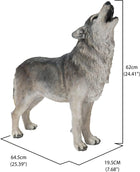Hi-Line Gift Ltd. Standing Howling Grey Wolf Statue