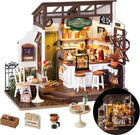 Rolife DIY Miniature Flavory Coffee Shop Kit - Tiny House for Adults to Build With Furniture - Halloween/Christmas Decorations/Gifts for Family and Friends (NO.17 Café)