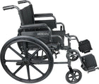 BIOS Living 22\ / 55.8 cm Phoenix Wheelchair, Foldable, Durable Steel Frame, Swing Away/Removable Footrests, Flip-Up PVC Armrests, Adjustable Seat Height, 300lbs / 136kg Capacity