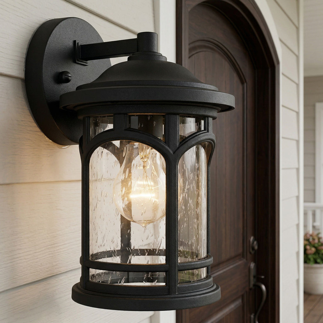 Quoizel Kessel 1 -Light 10-in H Matte Black Hardwired Outdoor Wall Light