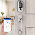 Keyless Entry Door Lock, Miuedo Front Door Lock Sets, Smart Locks for Front Door Fingerprint Door Lock Door Handle Sets with Electronic Keypads, Auto Lock Digital Lock (Silver)