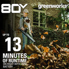 Greenworks PRO 80V 145 MPH - 580 CFM Cordless Backpack Blower, 2.5 AH Battery Included BPB80L2510