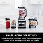 Ninja BN801C, Professional Plus Kitchen System With Auto-iQ, 72oz Pitcher, Black/Silver, 1400W (Canadian Version) | 1400-peak-watt motor with Total Crushing pitcher, 64oz/1.9L processor bowl & (2) 24oz/710mL cups.