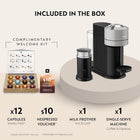Nespresso Vertuo Next Coffee and Espresso Machine by Breville with Aeroccino Milk Frother - Light Grey