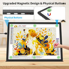 TOHETO A2 Light Pad 25.2\'\'x18.4\'\', Large Magnetic LED Light Board for Diamond Painting, 3-Color Modes Light Box for Tracing, 6-Level & Stepless Dimmerable Diamond Art Light Table for Drawing,Sketching