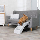 TRIXIE 3 Step Pet Stairs, Lightweight and Collapsible, Easy to Store, Non-Slip Treads, Gray