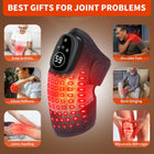 Red Light Therapy Device Knee Brace for Pain Relief, Vibration Knee Massager with Heat for Knee Shoulder Elbow, Rechargeable Cordless 660nm&850nm Near Infrared Light Therapy Device for Men Women