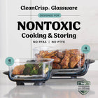 Ninja Crispi Glass Air Fryer, 4-in-1, Grey, FN101CGY | Max crisp, bake, air fry, recrisp, 450F/232°C max, 4 Qt/3.8L and 6 Cup containers, PFAS-free glass