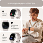 Google Fitbit Sense 2 - Health & Fitness Smartwatch - Lunar White/Platinum | Advanced Health and Fitness Smartwatch to Manage Stress and Sleep, ECG App, SpO2, 24/7 Heart Rate, GPS, One Size