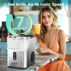 EUHOMY Nugget Ice Makers Countertop, Pebble Ice Maker Machine with 35lbs/24H Soft Ice, Self-Cleaning Sonic Ice Maker with Ice Scoop&Basket for Home/Kitchen/Office(Stainless Steels)