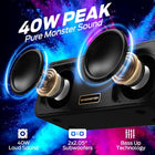 Monster S180 Bluetooth Speaker, 40W Wireless Speaker with 28H Playtime, Stereo Sound, Bluetooth 6.0, Support AUX, TF, Wireless Stereo Pairing, IPX6 Waterproof Speaker for Home, Outdoor