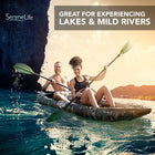 SereneLife 2 Person Inflatable Kayak - Double Kayak with Aluminum Paddles, Repair Kit - Lightweight, Portable Adult Kayaks with High-Output Pump - Durable Vinyl Kayak for Lake, Mild River – Camo
