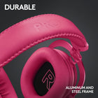 Logitech G PRO X 2 Lightspeed Wireless Gaming Headset: Detachable Boom Mic, 50mm Graphene Drivers, DTS:X Headphone 2.0—7.1 Surround, Bluetooth/USB/3.5mm Aux, for PC, PS5, PS4, Switch - Magenta