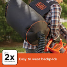 BLACK+DECKER Leaf Blower Vacuum Back Pack and Mulcher, Power Boost up to 250 MPH, 400 CFM, Corded (BEBL7000-CA)