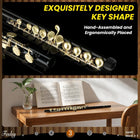 Fesley C Flutes Closed Hole, 16 Keys Flute Instrument with Offset G Split E Mechanism, Student Flute for Beginners with Cleaning Kit, Case, Stand, Joint Grease, Tuning Rod, Black/Gold