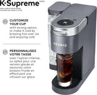 Keurig K-Supreme Single Serve K-Cup Pod Coffee Maker, With MultiStream Technology, Grey, 17.913in x 7.047in x 14.409in