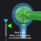 DXZtoz Dual-Lens Articulating Borescope Endoscope With 0.33in Two-Way Articulated Snake Camera, 5\'\' Dual Screen, 1080P Inspection With Light for Automotive Home Mechanics-5FT