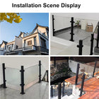 Stainless Steel Square Glass Railing Post System with Clamp - Glass Railing Posts for Balustrade, Fence, Balcony, Stairs, Deck, Pool, Garden, Indoor, Outdoor (37.4in)
