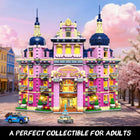 INSOON Pink Estate House Building Set with Lights, 3 Style Pinkspire Construction Model with Car Fountain, 1815 PCS Friends Villa Castle Building Block Kit Home Decor, Gift for Adults Boys Girls 8-12+