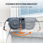 Giraffe Tools AW30 Garden Hose Reel, Any-Length Lock, 1/2 in x 100 FT | Retractable Garden Hose Reel With Any-Length Lock, 1/2 in x 100 FT, Auto Rewind, 180° Swivel and 9-Pattern Nozzle