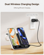 Dual Wireless Charger for Google Pixel 10/10 Pro/10 Pro XL/10 Pro Fold/9a/9 Pro/9/8/7 (Not for 9 Pro Fold), for Pixel Watch 3/2/Fitbit Versa 4/3/Sense 2/1 (Not for Pixel Watch 4/1), SwanScout 710G2