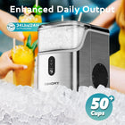 EUHOMY Nugget Ice Makers Countertop, Pebble Ice Maker Machine with 35lbs/24H Soft Ice, Self-Cleaning Sonic Ice Maker with Ice Scoop&Basket for Home/Kitchen/Office(Stainless Steels)