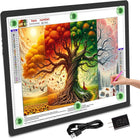 TOHETO A2 Light Pad 25.2\'\'x18.4\'\', Large Magnetic LED Light Board for Diamond Painting, 3-Color Modes Light Box for Tracing, 6-Level & Stepless Dimmerable Diamond Art Light Table for Drawing,Sketching