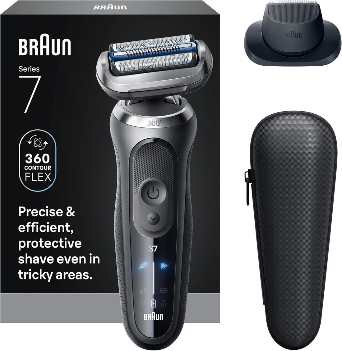 Braun Foil Shaver, Shavers for Men, Electric razor, Series 7, Wet & Dry with Turbo Mode, 7120s