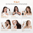 7 in 1 Hair Dryer Brush, Powerful Blow Dryer Brush with Auto- Wrap Curler, Detachable Fast Drying, Volumizing, Curling, Straightening, Ionic Hair Dryer with Diffuser, Hair Styling Tools Storage Case