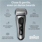 Braun Series 8 Electric Shaver for Men with Precision Long Hair Trimmer, Wet and Dry Electric Razor with 5in1 SmartCare Center and Travel Case, 8567cc Galvano Silver