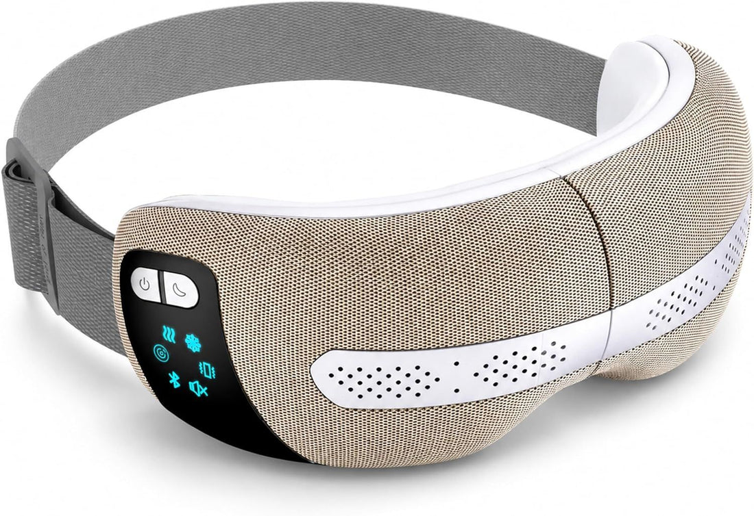 SereneLife Eye Massager with Heat & Cooling, Bluetooth Music Eye Mask with Air Compression & Vibration, Rechargeable Smart Eye Relaxer for Dry Eyes, Puffiness & Sleep – Gifts for Women, Men, Mom