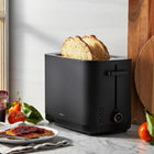ZWILLING Enfinigy Toaster 2 Slice with Extra Wide 1.5\ Slots for Bagels, 7 Toast Settings, Even Toasting, Reheat, Cancel, Defrost, Black, 53101-701