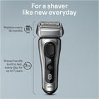 Braun Series 8 Electric Shaver for Men with Precision Long Hair Trimmer, Wet and Dry Electric Razor with Charging Stand and Travel Case, 8517s Galvano Silver