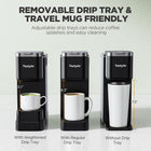 Tastyle Single Serve Coffee Maker with Built-in Detachable Milk Frother, Iced and Hot Coffee Machine for K Cup & Grounds, 40oz Removable Water Reservoir, 6 Cup Sizes, Fits 7.3\ Travel Mug, Black