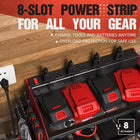 Gifts for Men Dad Husband Him Fathers Day, Power Tool Organizer with Charging Station, Wall Mount Garage Shelving with 6 Drill Holder, Garage Storage Built in 8 Outlet Power Strip,Battery Organizer