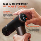 Sharper Image Powerboost Pro+ Hot & Cold Compact Percussion Massager, Dual-Temperature Node, Soothing Heat & Cold Therapy, 6 Speed, 4 Attachments, Lightweight Portable Athlete Recovery, Travel Case