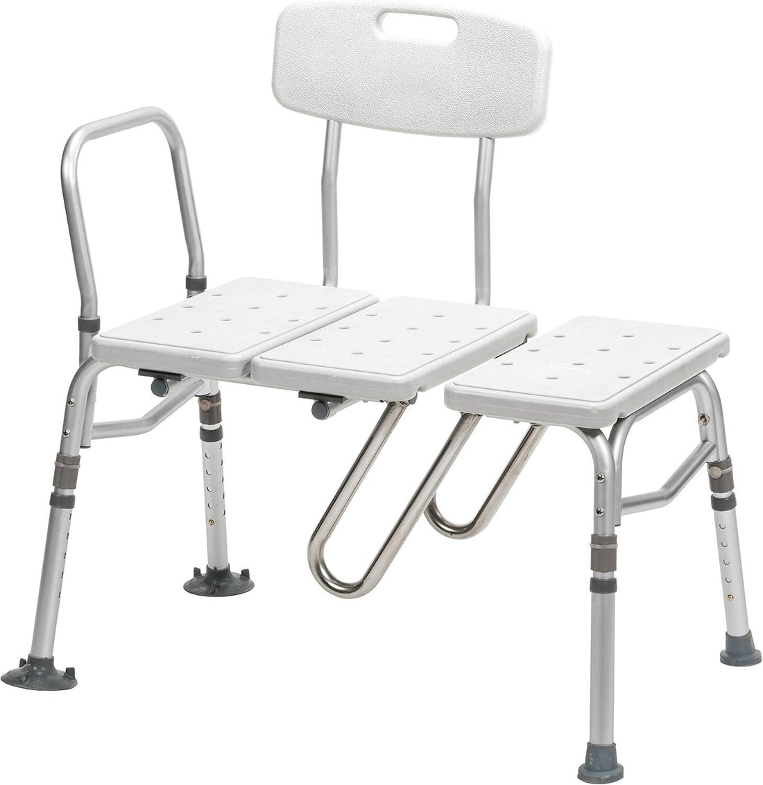 Drive Medical Splash Defense Tub Transfer Bench For Bathtub with Curtain Guard Protection, White