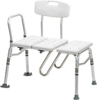 Drive Medical Splash Defense Tub Transfer Bench For Bathtub with Curtain Guard Protection, White