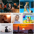 ORDRO M5 Handheld Camera 5K, 3-Axis Stabilisation Video Camcorder, Portable IR Night Vision WiFi Vlogging Camera with 120° Wide Angle, Face Tracking, 64G Card, Remote Control, Bracket
